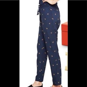 C.wonder camel pant navy elastic waist size large super cute lightweight EUC